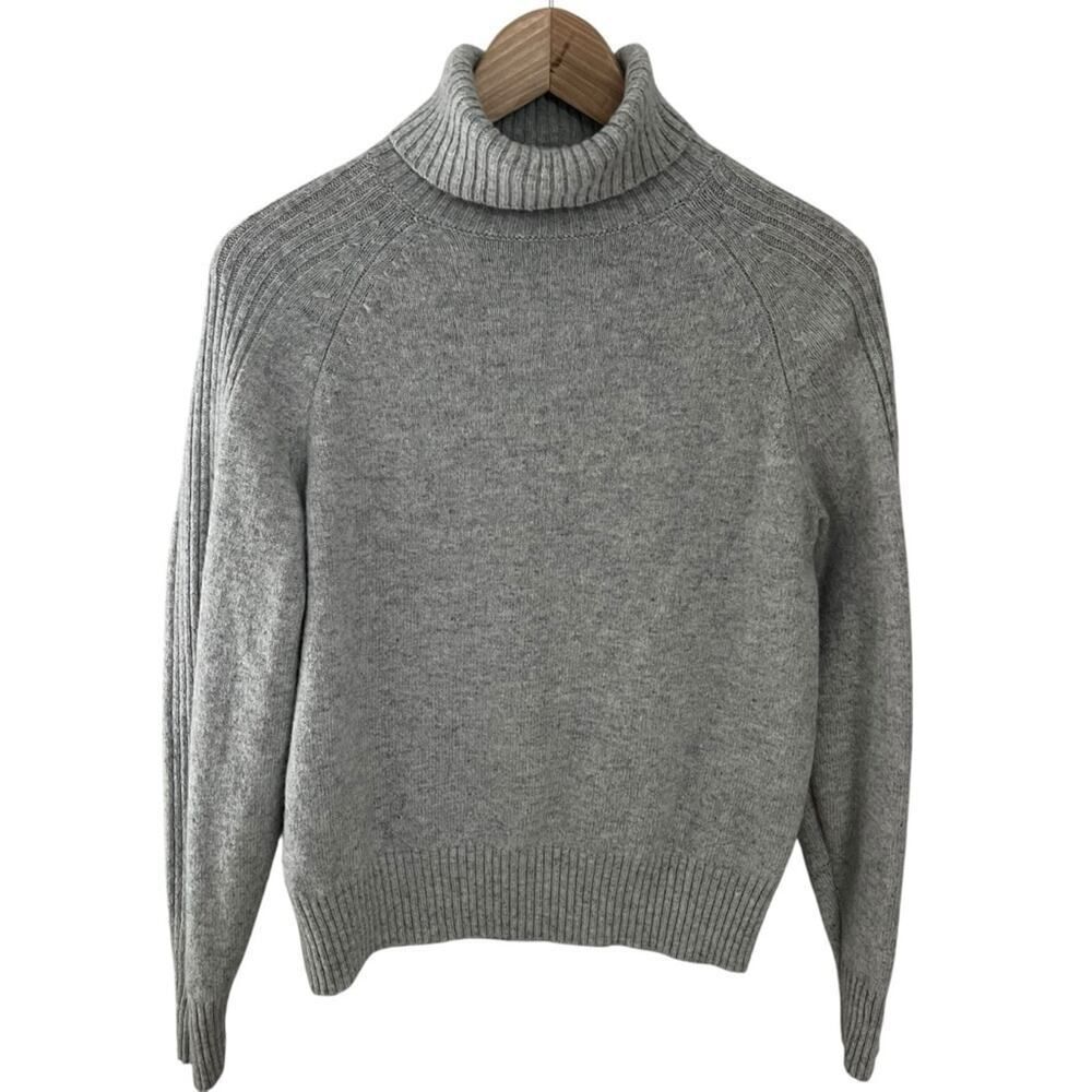 Marks & Spencer M&S Gray Marl Women’s Lambswool Turtleneck Sweater Medium Petite